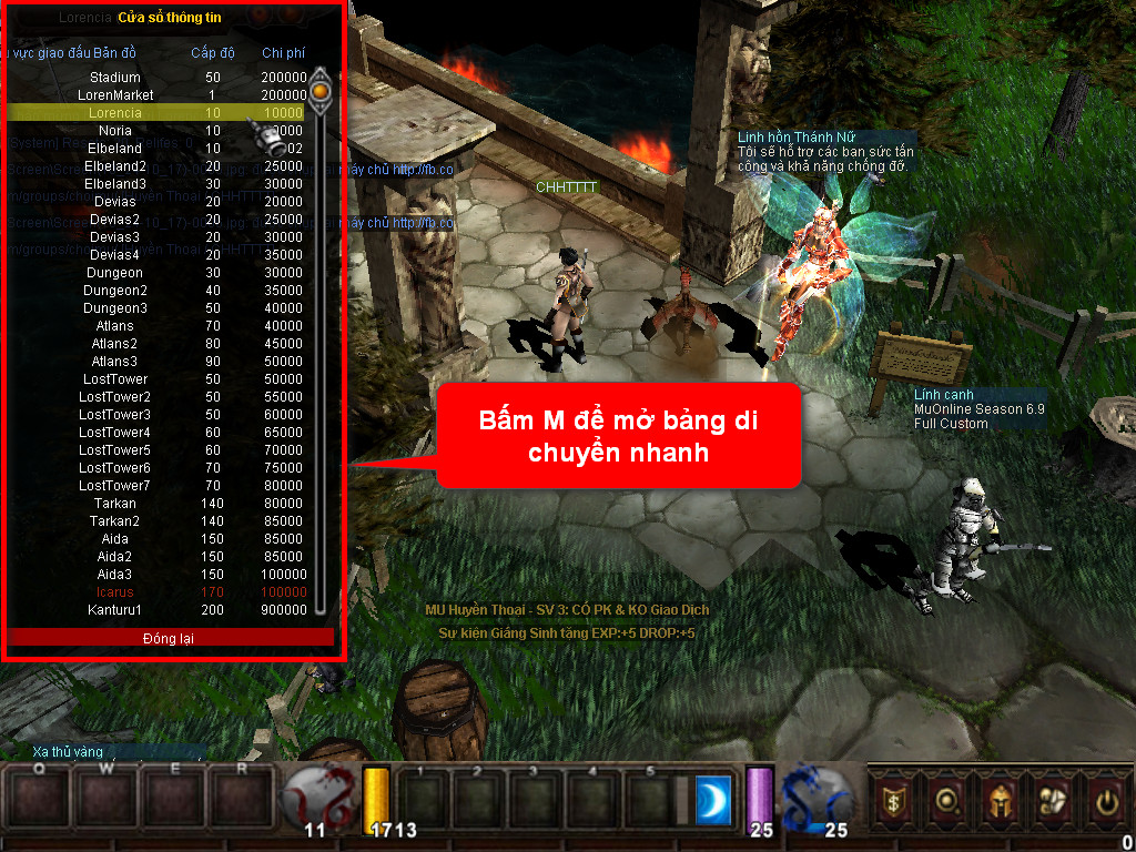 Chức năng chính của Game MU Quyền Lực